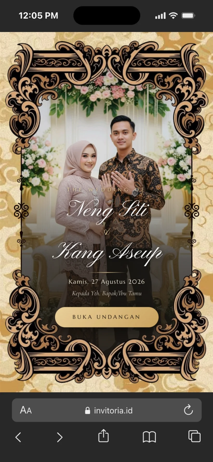 Tampilan undangan di iPhone