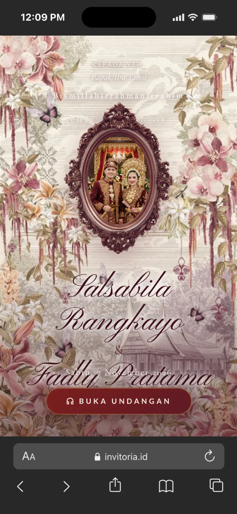 Tampilan undangan di iPhone